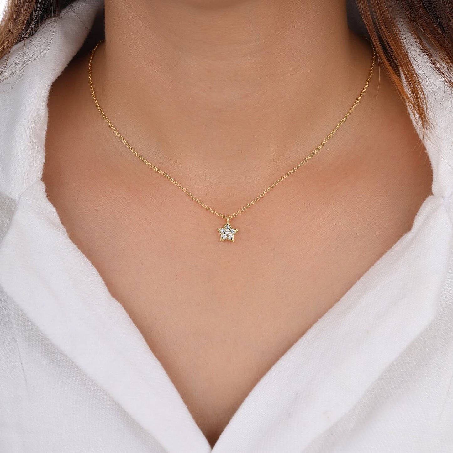Delicate Lab-Grown Diamond Star Necklace