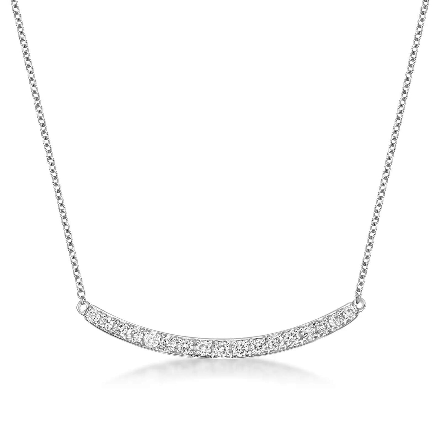 Curved Bar Lab Grown Diamond Pendant Necklace for Lasting Brilliance