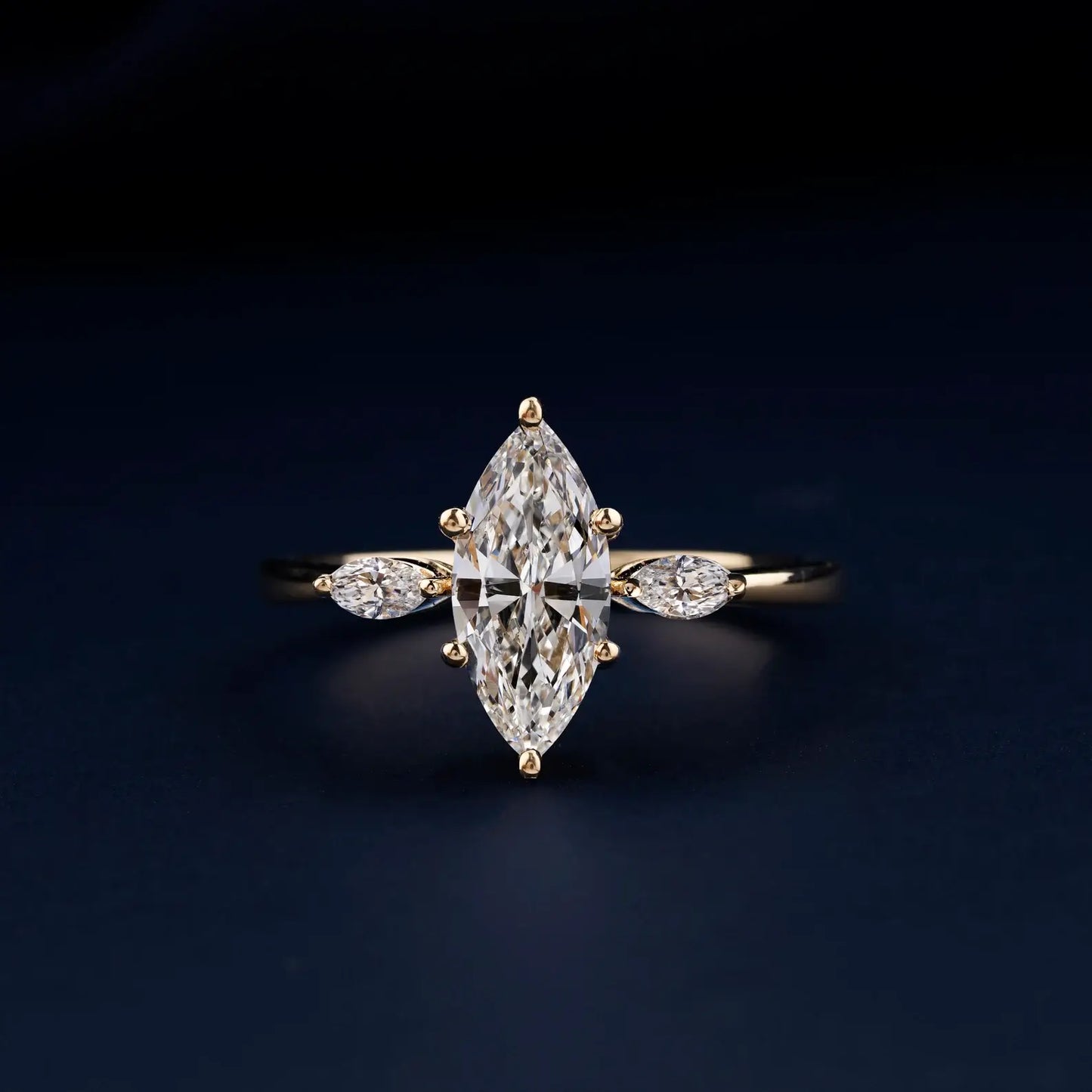 Conflict-Free Marquise Cut Lab Grown Diamond Engagement Ring