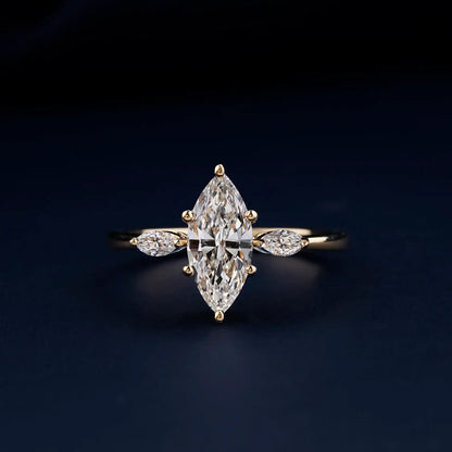 Conflict-Free Marquise Cut Lab Grown Diamond Engagement Ring