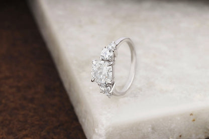 Elongated Cushion Cut Diamond Ring, Lab Grown Diamond Engagement Ring