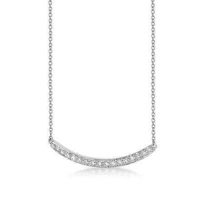 Curved Bar Lab Grown Diamond Pendant Necklace for Lasting Brilliance