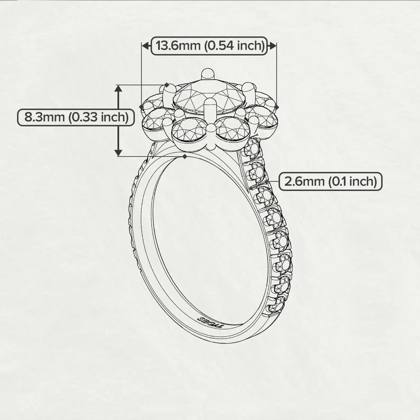 Lab-Created Diamond Halo Engagement Ring
