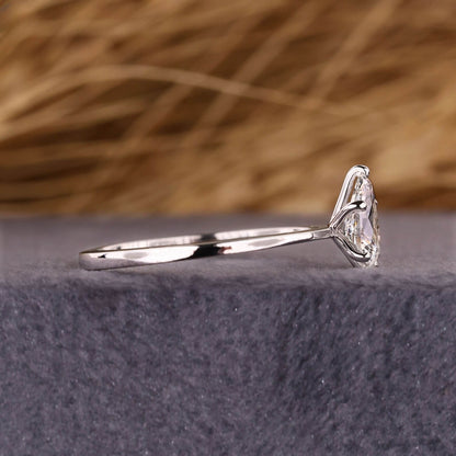 Pear Diamond Solitaire and Anniversary Ring for Her