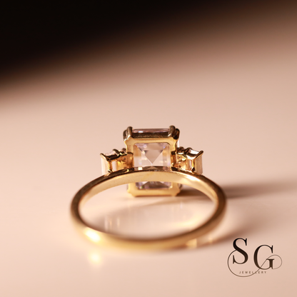 Emerald Cut Eco Diamond Anniversary Ring