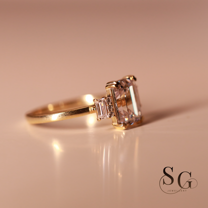 Emerald Cut Eco Diamond Anniversary Ring