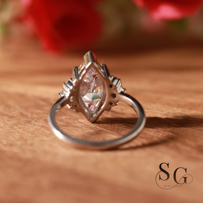 Marquise Cut Lab Grown Diamond Engagement Ring