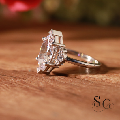 Marquise Cut Lab Grown Diamond Engagement Ring