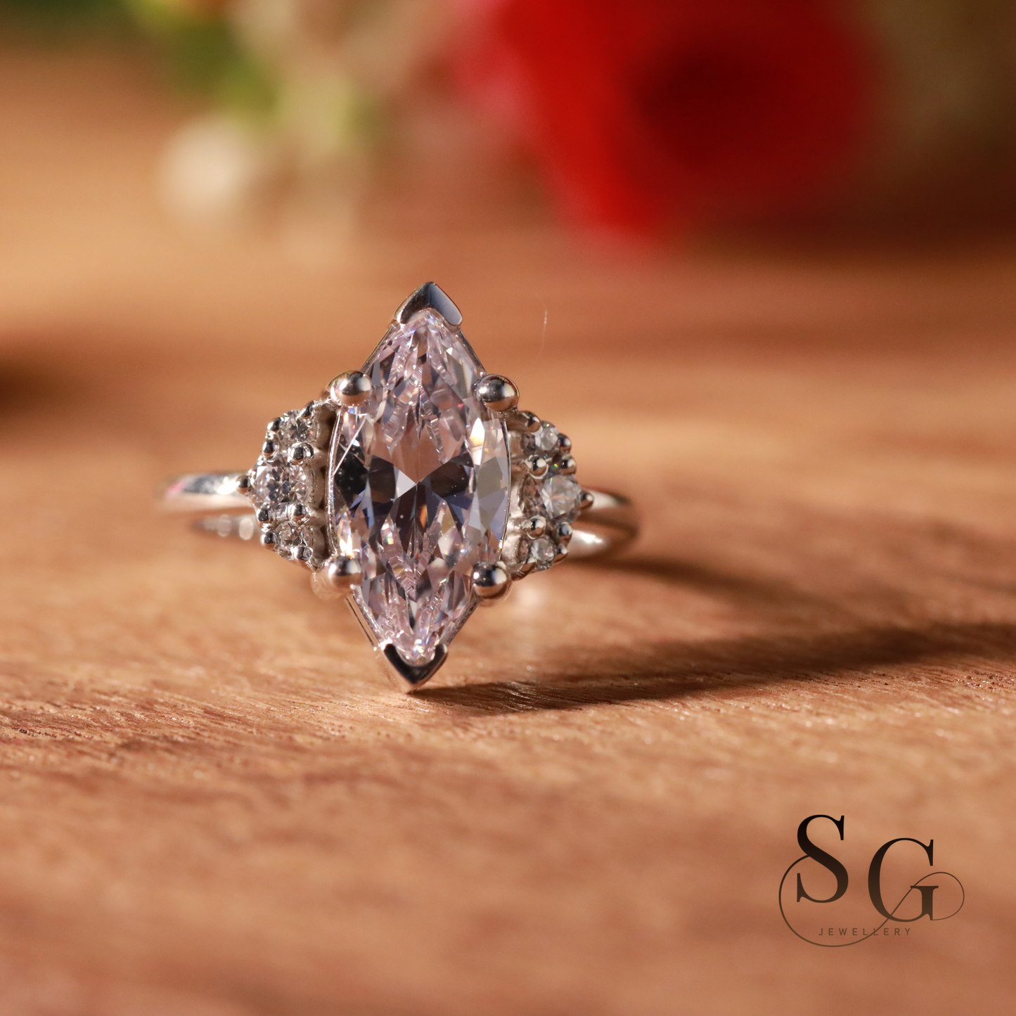 Marquise Cut Lab Grown Diamond Engagement Ring