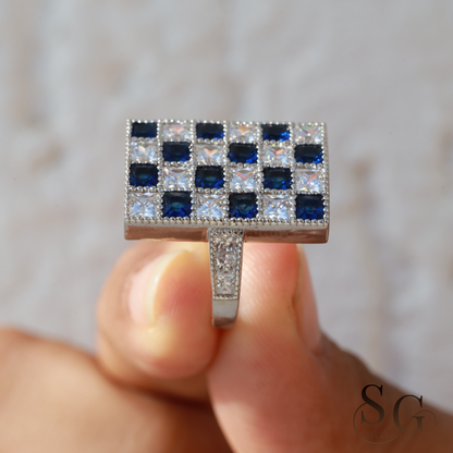 Princess Cut Vintage style Accent Engagement Ring