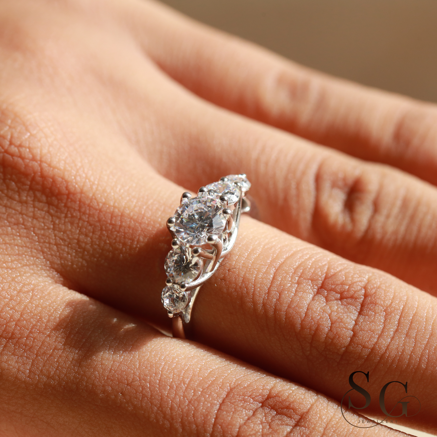 Round Five Stone Lab Grown Diamond Engagement Ring