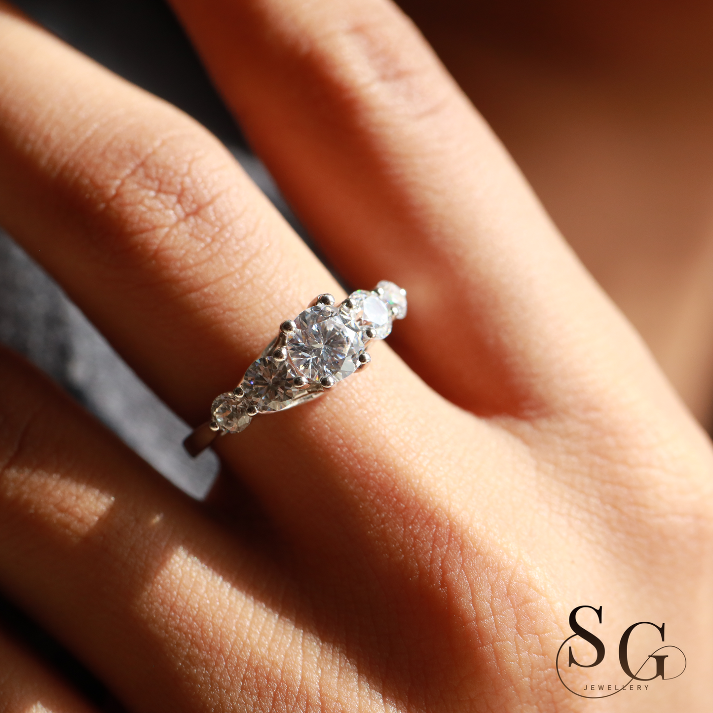 Round Five Stone Lab Grown Diamond Engagement Ring