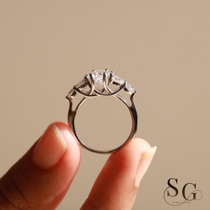 Round Five Stone Lab Grown Diamond Engagement Ring