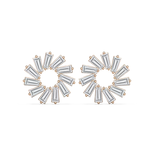 Eco-Friendly Lab-Grown Diamond Baguette-Cut Circular Earrings