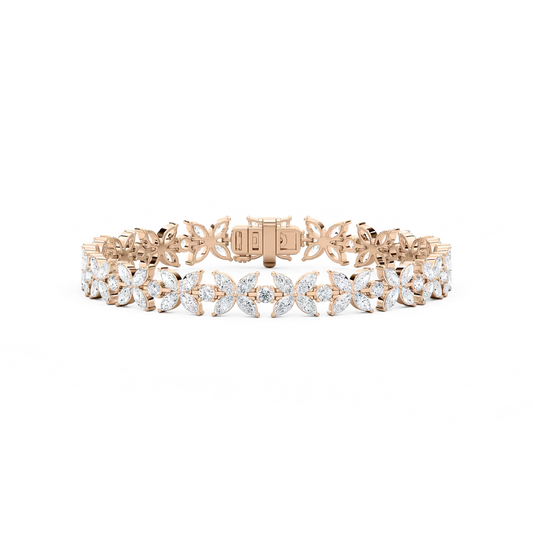 Marquise-Blumen-Tennisarmband