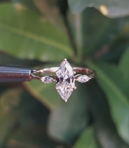 Conflict-Free Marquise Cut Lab Grown Diamond Engagement Ring