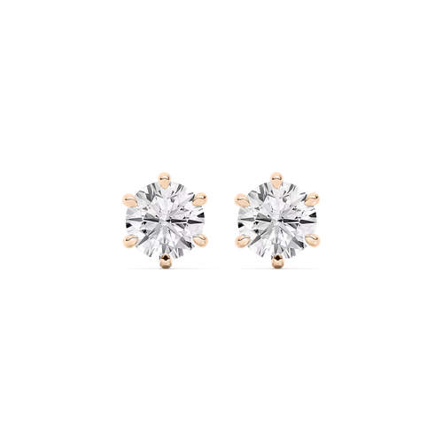 Round Six Prong Stud Earring